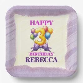 3rdバースデーバルーンテーマパーティー紙プレート ペーパープレート