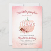 3rdバースデーパンプキンバラ金ゴールドグリッター 招待状 (正面)