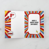3rdバースデーボーイススーパーヒーロー漫画テーマ カード (内部)