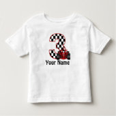 3rdバースデーボーイパーソナライズされたレースカーシャツ トドラーTシャツ (正面)