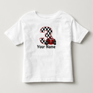3rdバースデーボーイパーソナライズされたレースカーシャツ トドラーTシャツ