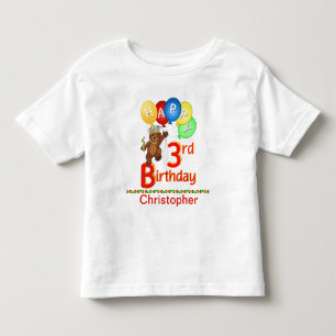 3rdバースデーリーガルテディベーリー名前をカスタムする トドラーTシャツ