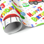 3rdバースデーレッドゴルフカート少年のパターン ラッピングペーパー (ロールコーナー)