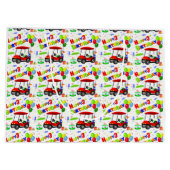 3rdバースデーレッドゴルフカート少年のパターン ラージペーパーバッグ (裏面)