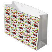 3rdバースデーレッドゴルフカート少年のパターン ラージペーパーバッグ (裏面アングル)