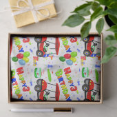 3rdバースデーレッドゴルフカート少年のパターン 薄葉紙 (ギフト)