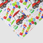 3rdバースデーレッドゴルフカート少年のパターン 薄葉紙 (詳細)