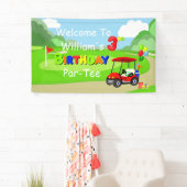 3rdバースデーレッドゴルフカート少年へようこそ 横断幕 (インサイチュ)