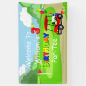 3rdバースデーレッドゴルフカート少年へようこそ 横断幕 (縦)