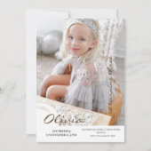 3rdミニマルフォト招待状ガーリー誕生日パーティー 招待状 (正面)