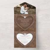 3rdレザー結婚の記念日ノーエンベロープフォト オールインワン招待状 (内側)