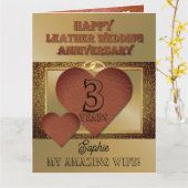 3rdレザー結婚ズ結婚記念日カード カード (黄色い花)