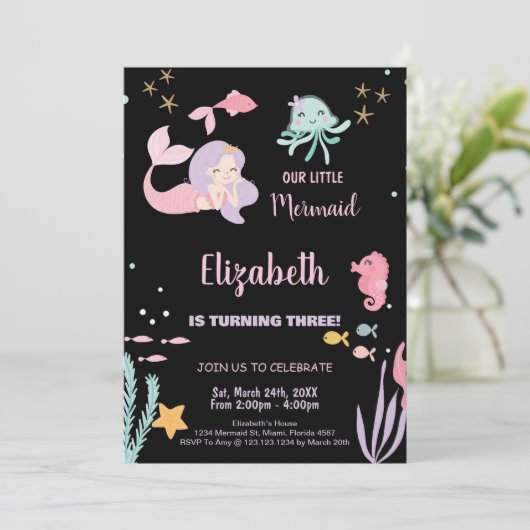 3rd我々のリトルマーメイド誕生日招待状 招待状 (スタンド正面)