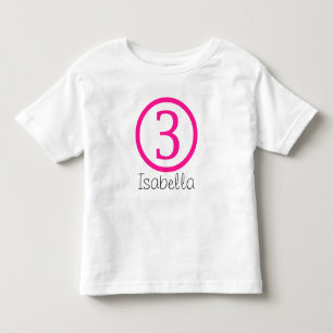 3rd誕生日カスタマイズ可能なTシャツガール トドラーTシャツ