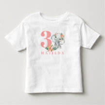 3rd誕生日ゾウのフローラtシャツ
