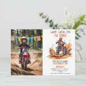 3rd誕生日ダートバイクボーイ編集可能フォト誕生日 招待状 (スタンド正面)