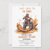 3rd誕生日ダートバイクボーイ編集可能 招待状 (正面)