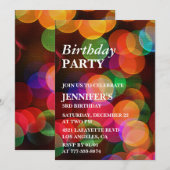 3rd誕生日パーティの招待状紙吹雪スパークル 招待状 (正面/裏面)