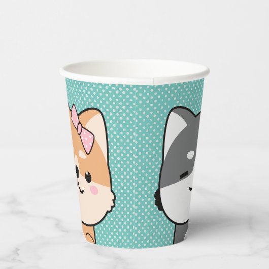 3rd誕生日パーティーかわいい柴犬パピーエンジェル 紙コップ (右)