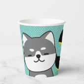 3rd誕生日パーティーかわいい柴犬パピーエンジェル 紙コップ (正面)