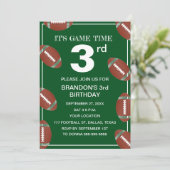 3rd誕生日パーティーサッカーグリーンスポーツキッズボーイ 招待状 (スタンド正面)