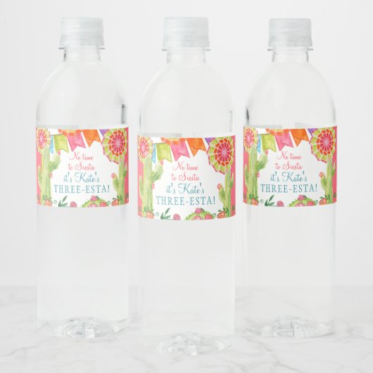 3rd誕生日レッツフィエスタサボランバーガールパーティー ペットボトルラベル (ボトル)