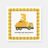 3rd誕生日建築パーティーナプキンス スタンダードカクテルナプキン (正面)