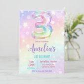 3rd誕生日招待状ガール3rd誕生日パーティーイン 招待状 (スタンド正面)