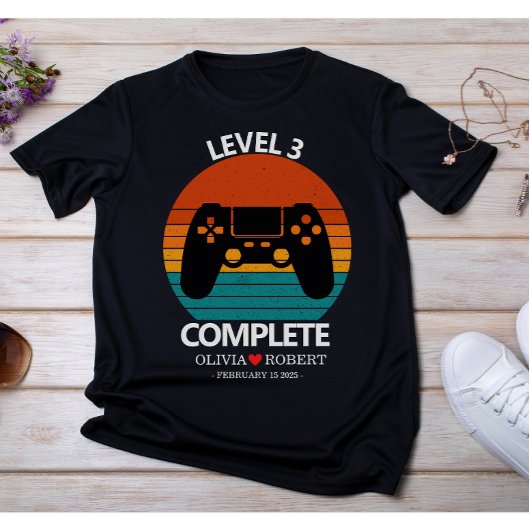3rd 結婚記念日 オリジナル レトロ ゲーム tシャツ