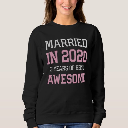 3rd Anniversary for Women Married In 2020 Couples スウェットシャツ (正面)