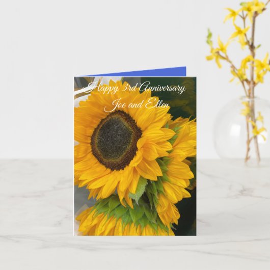 3rd Anniversary Sunflower カード (黄色い花)