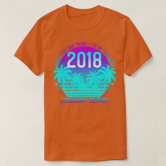 3rd Birthday 2018ヴィンテージ美的サンセットパーム3 Tシャツ (デザイン正面)