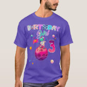 3rd Birthday 3 Years Old Astronaut Space Galay Gir Tシャツ (正面)