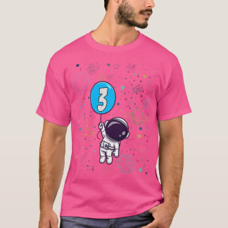 3rd Birthday  Astronaut 3 Years Old Birthday Boy  Tシャツ