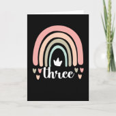 3rd Birthday Boho Rainbow Party Kids 3 Years Old カード (正面)
