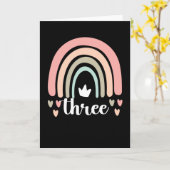 3rd Birthday Boho Rainbow Party Kids 3 Years Old カード (黄色い花)