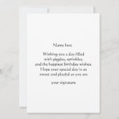 3rd Birthday Card for Girls Cute Watercolor Cat  (裏面)