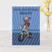 3rd birthday card for granson oscar, named card カード (黄色い花)