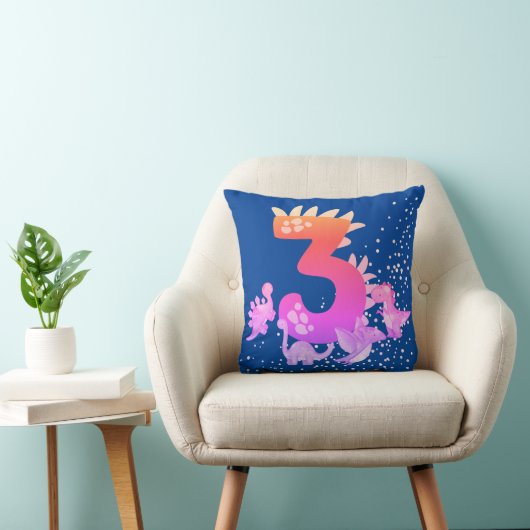 3rd Birthday. Dinosaur Design. My third birthday. クッション (椅子)