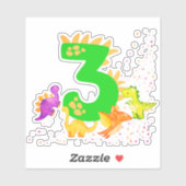 3rd Birthday. Dinosaur Design. My third birthday.  シール (シート)