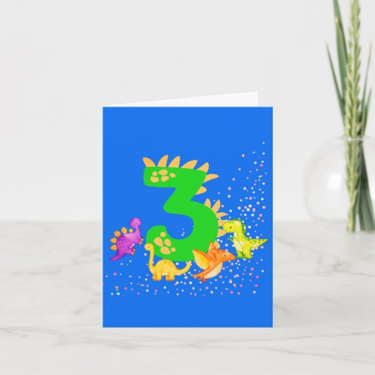 3rd Birthday. Dinosaur Design. My third birthday. ノートカード (正面)