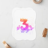3rd Birthday. Dinosaur Design. My third birthday.  ノートカード (正面/裏面インサイチュ)