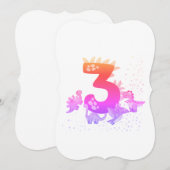 3rd Birthday. Dinosaur Design. My third birthday.  ノートカード (正面/裏面)