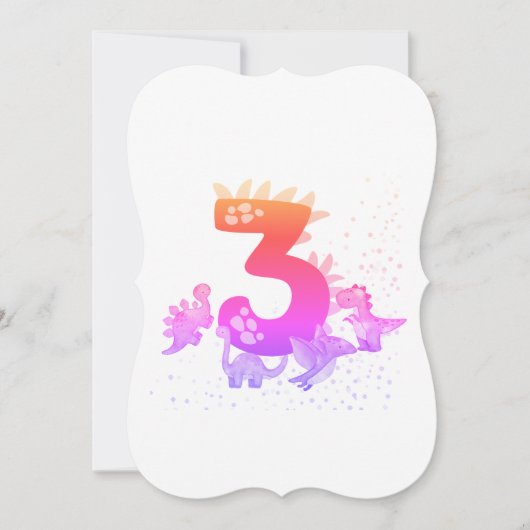 3rd Birthday. Dinosaur Design. My third birthday.  ノートカード (正面)
