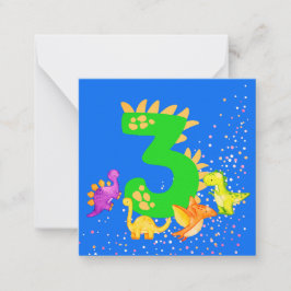 3rd Birthday. Dinosaur Design. My third birthday.  ノートカード