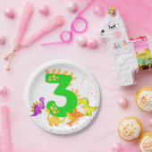 3rd Birthday. Dinosaur Design. My third birthday. ペーパープレート (パーティー)