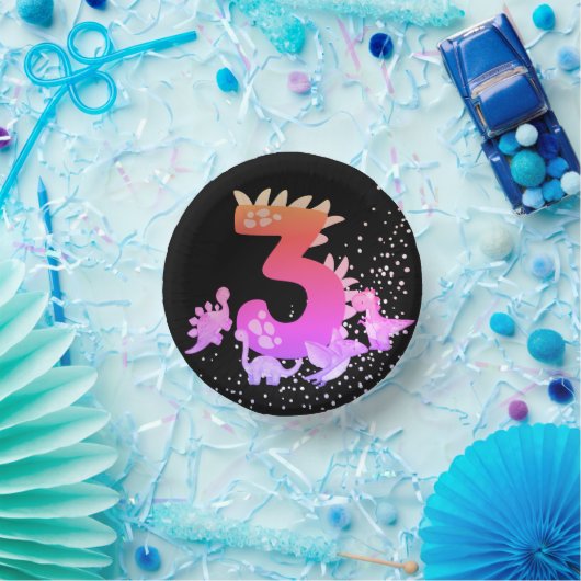 3rd Birthday. Dinosaur Design. My third birthday.  ペーパーボウル (パーティー)