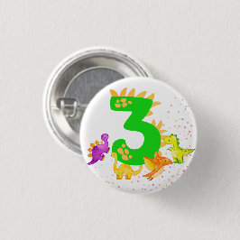 3rd Birthday. Dinosaur Design. My third birthday.  缶バッジ