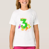 3rd Birthday. Dinosaur Design. My third birthday.  Tシャツ (正面)