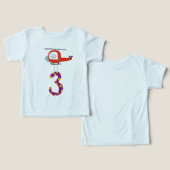 3rd Birthday Firefighter Helicopter Shirt (デザイン正面&裏面)